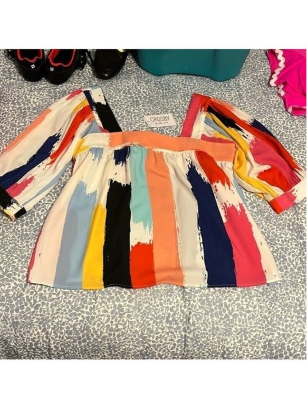 Crosby by Mollie Burch Top Abstract Watercolour 3/4 Sleeve Top